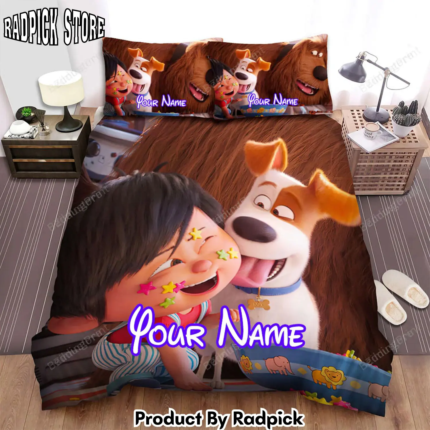 Radpick the secret life of pets 2 28201929 movie scene bed sheets duvet cover personalized name bedding sets rp327943